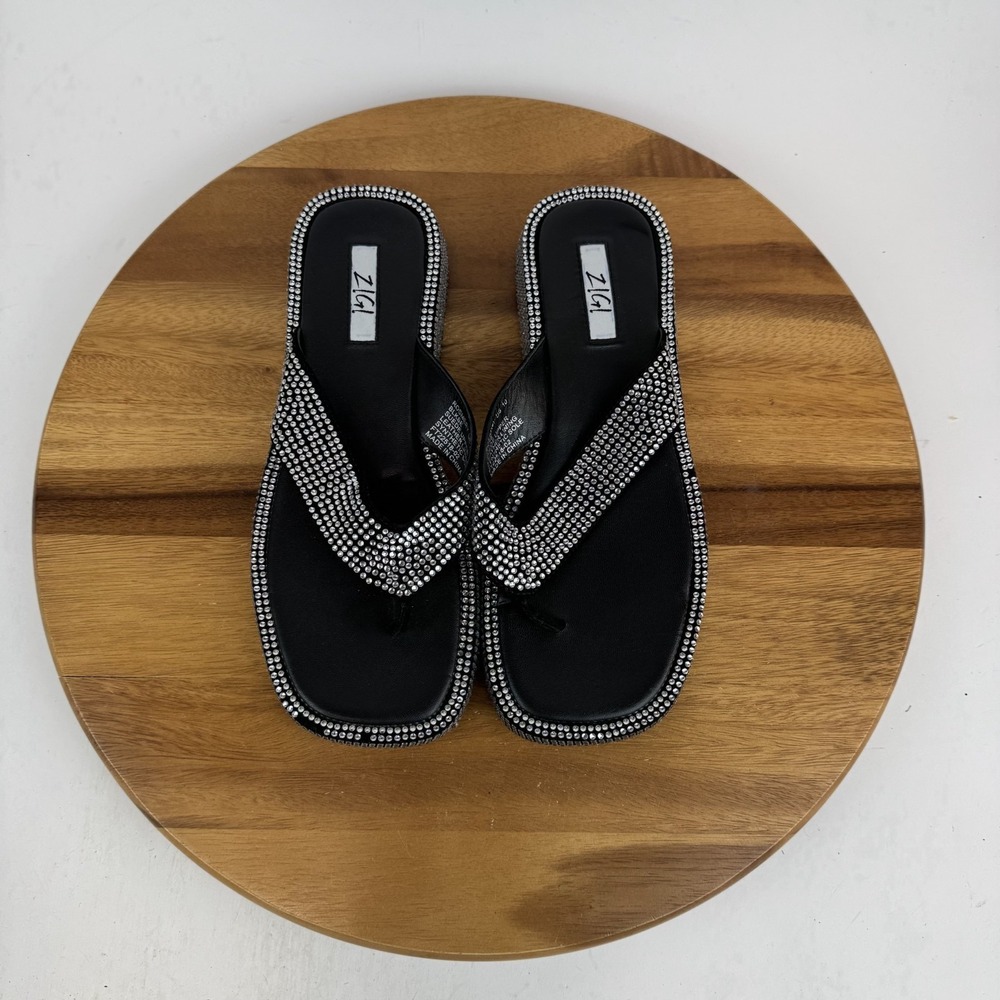 New Womens Zigi Rosmery Rhinestone Platform‎ Thong Flip Flop Sandals Size 10 M